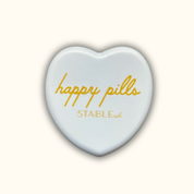 Happy Pills Mini Pill Case 💛 | White Heart Travel Pill Organizer