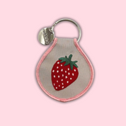 Strawberry Embroidered Keychain 🍓 | Coquette Bag Charm