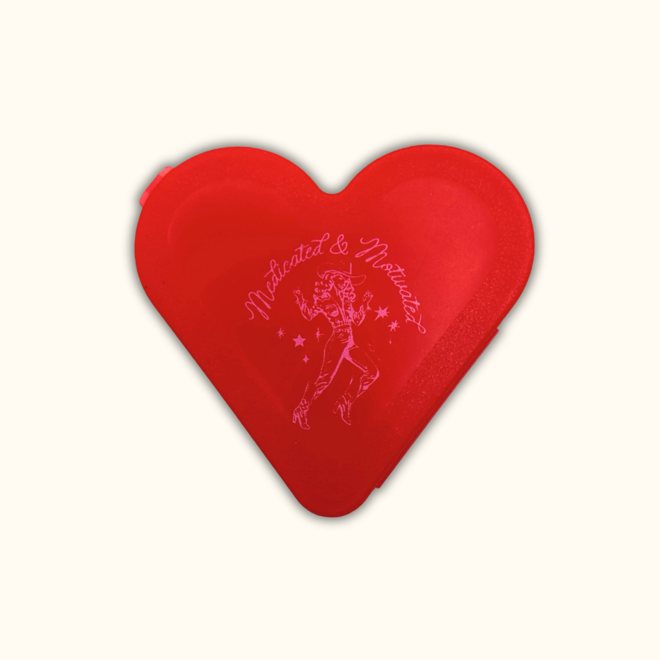 Medicated & Motivated Heart Pill Case 🪩 | 7-Day Travel Pill Organizer