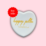 Happy Pills Mini Pill Case 💛 | White Heart Travel Pill Organizer