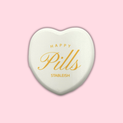 Happy Pills Mini Pill Case 💛 | White Travel Pill Organizer