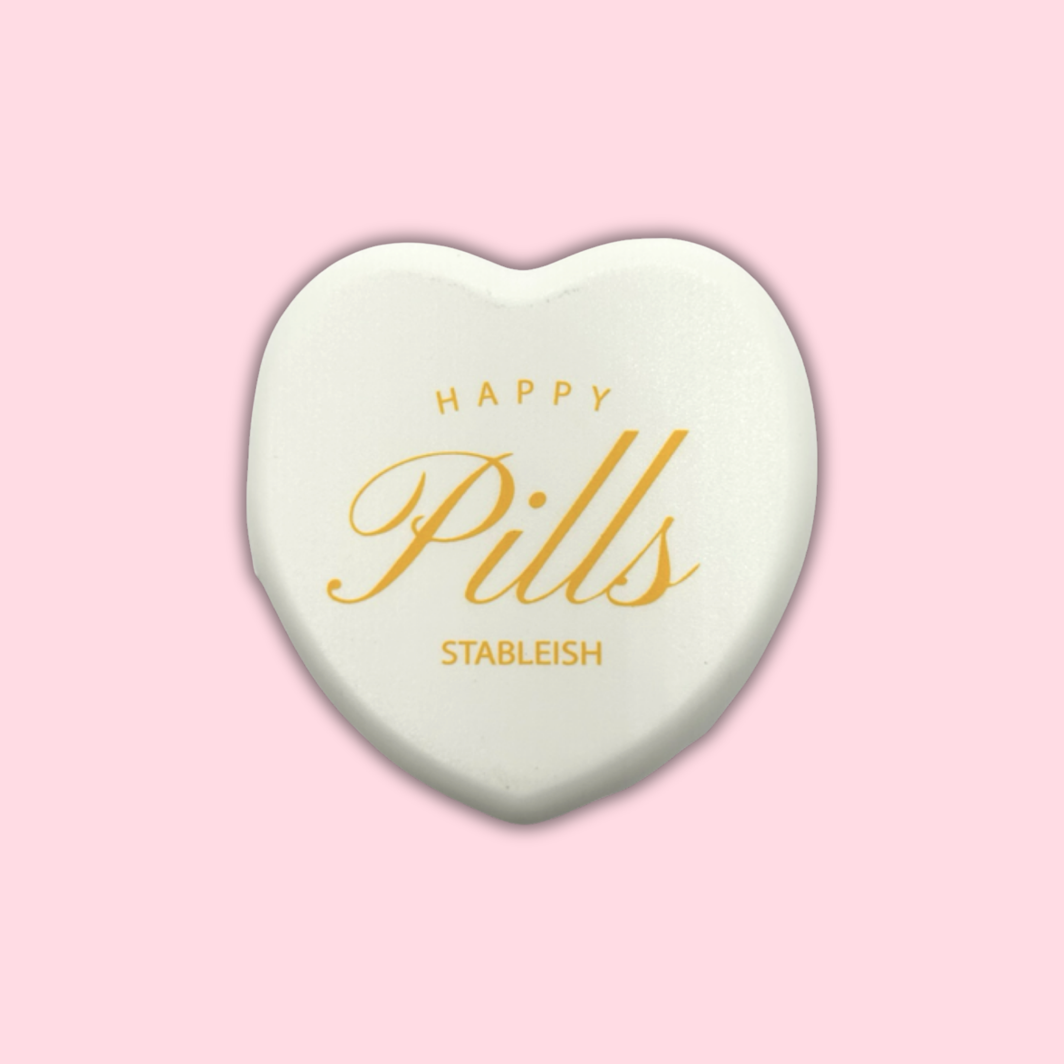 Happy Pills Mini Pill Case 💛 | White Travel Pill Organizer