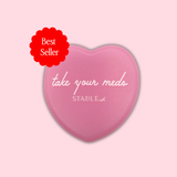 Take Your Meds Mini Heart Pill Case | Pink Travel Pill Organizer