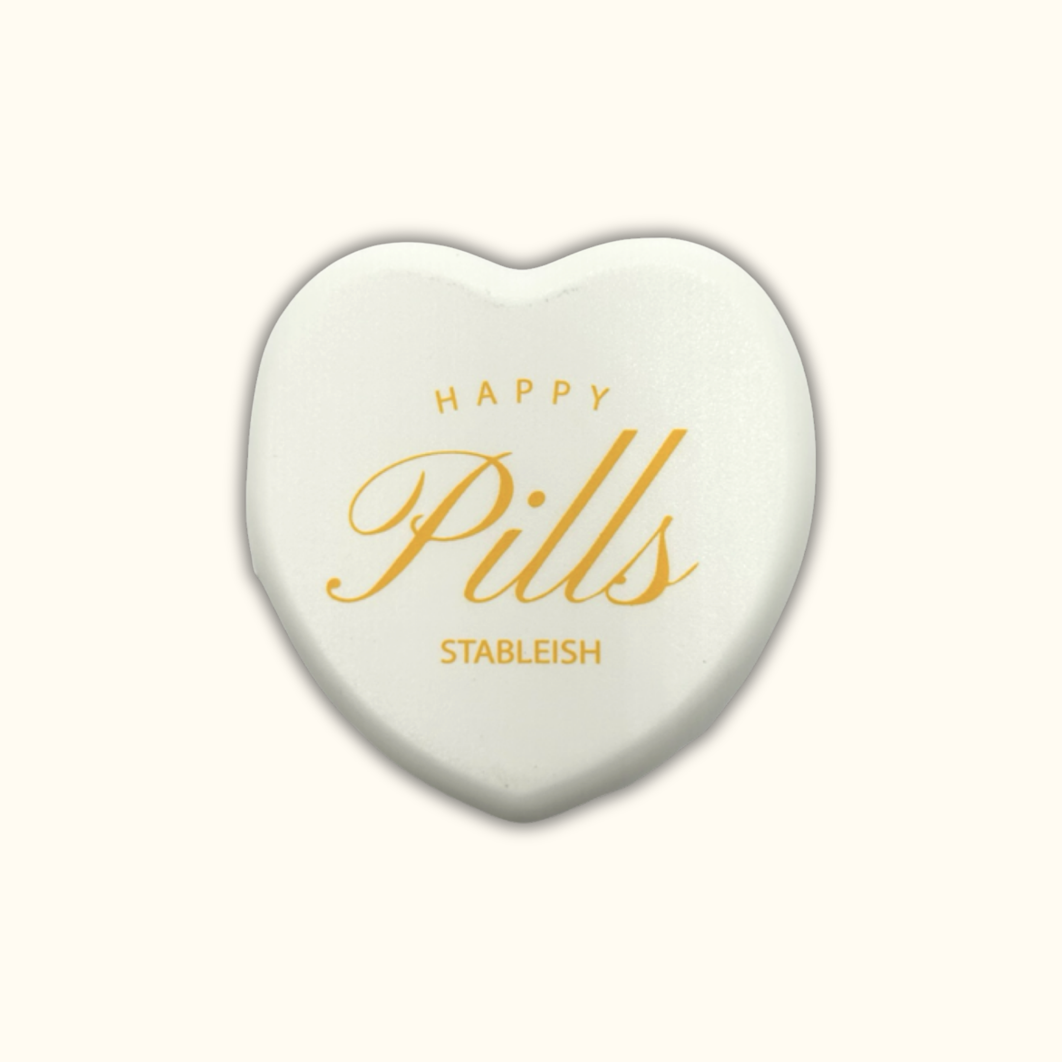 Happy Pills Mini Pill Case 💛 | White Travel Pill Organizer