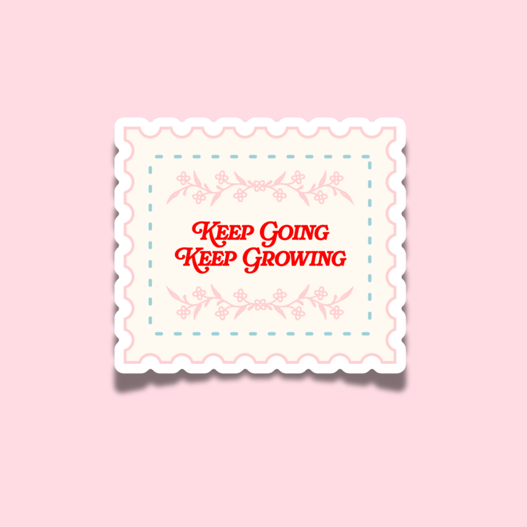 Keep Going Keep Growing Sticker 🌱 | Mental Health Vinyl Sticker