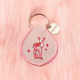 Sweet Baby Deer Embroidered Keychain