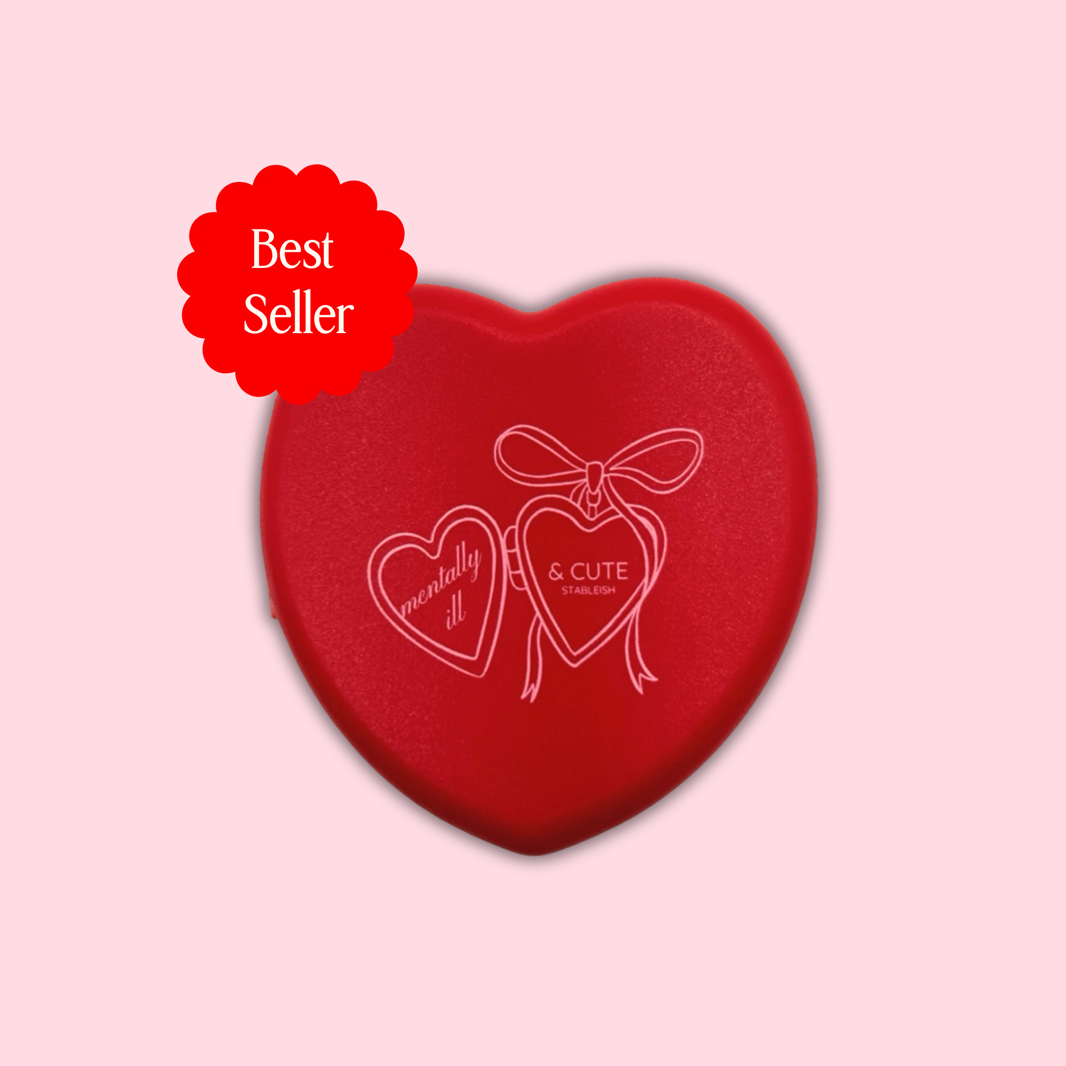 Mentally Ill & Cute Mini Pill Case ❤️ | Red Travel Pill Organizer