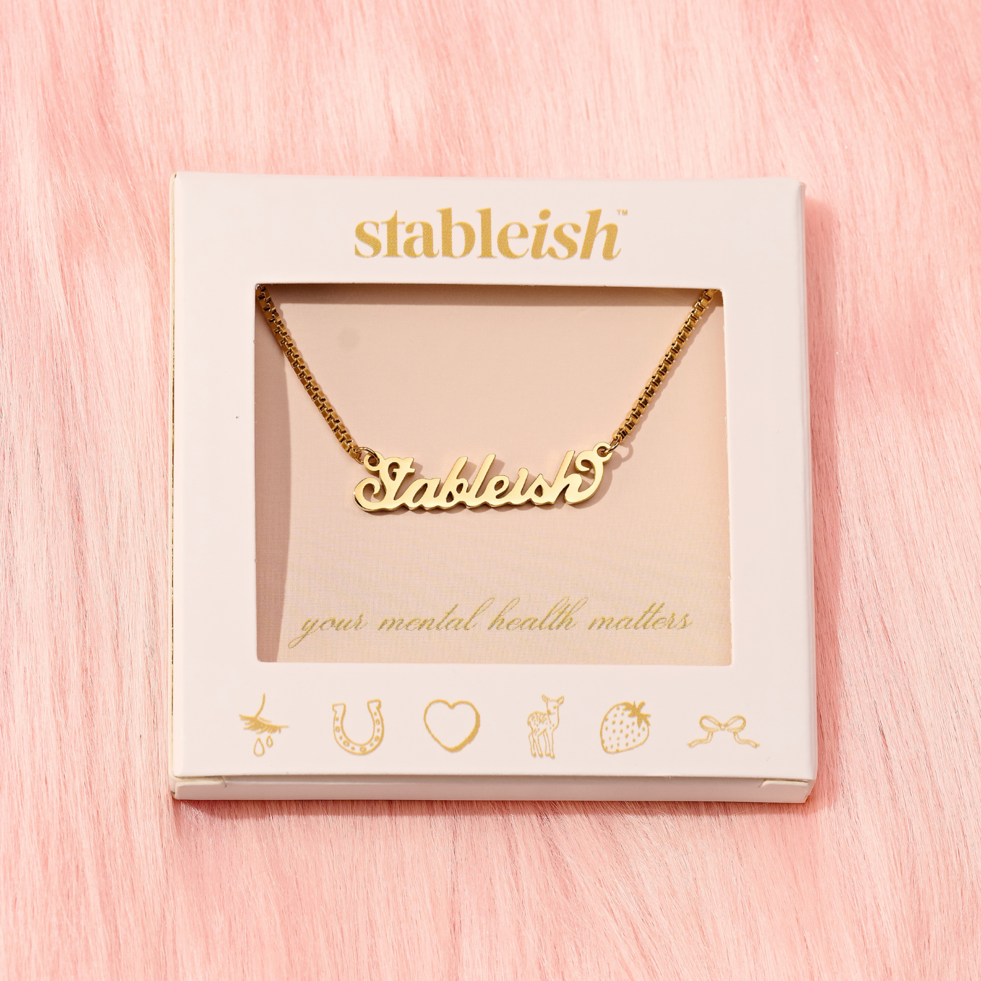 Stableish Nameplate Necklace in Gold