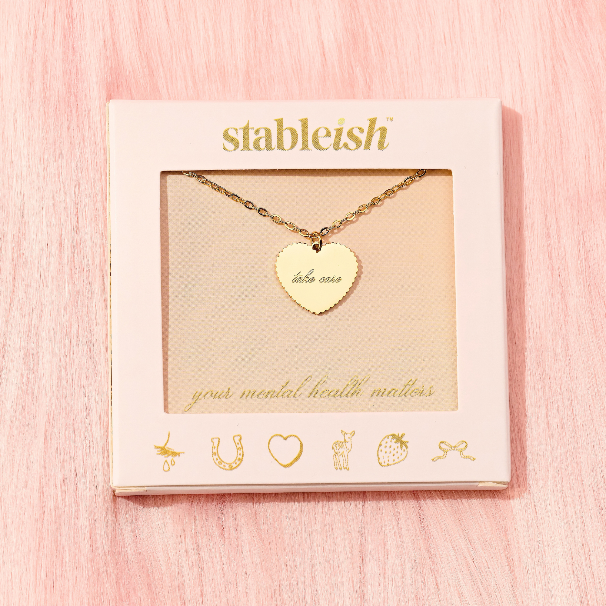 Take Care Heart Necklace in Gold