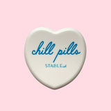 Chill Pills Heart Pill Case — White & Blue