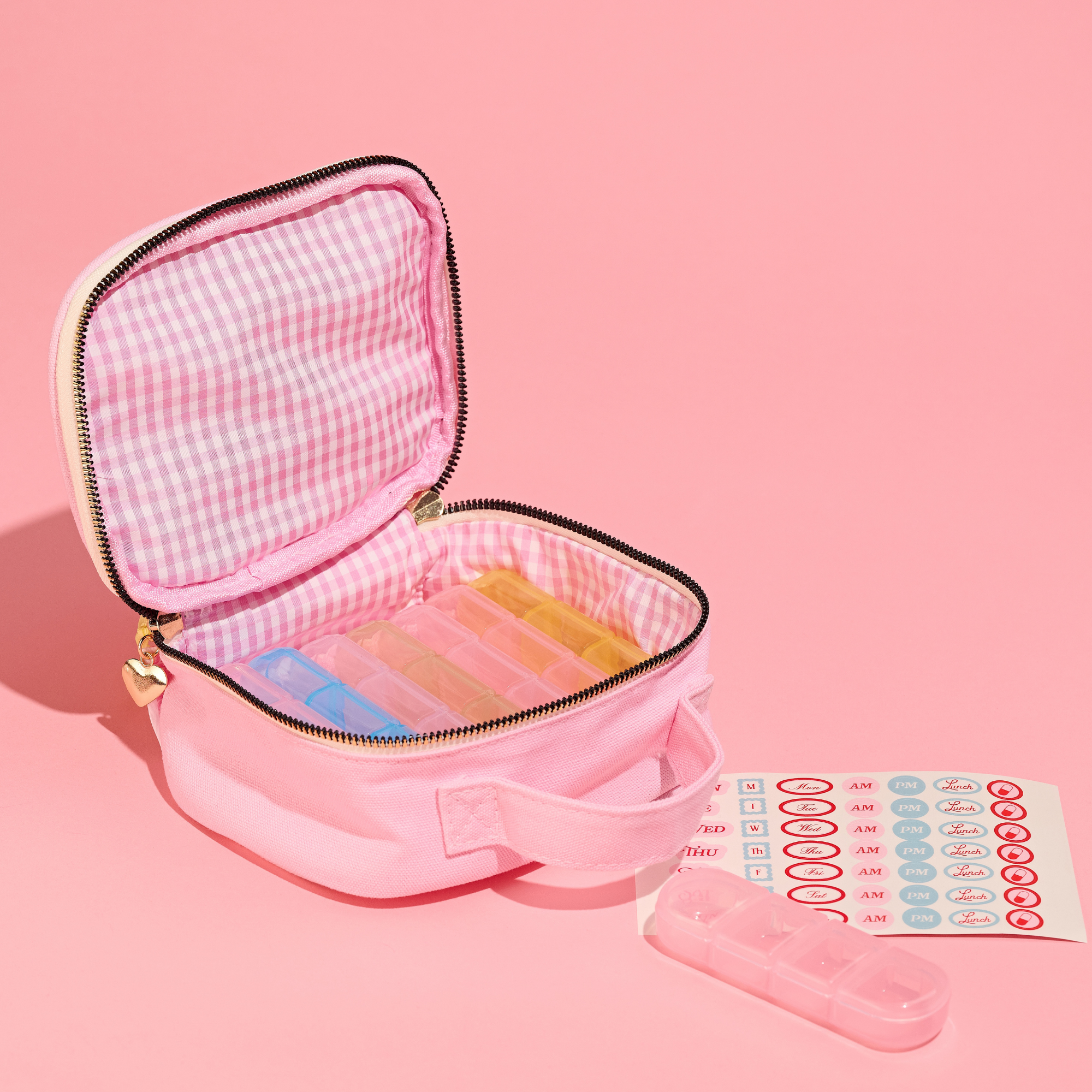 Take Care Tote Strawberry Milk — Weekly Pill Organizer