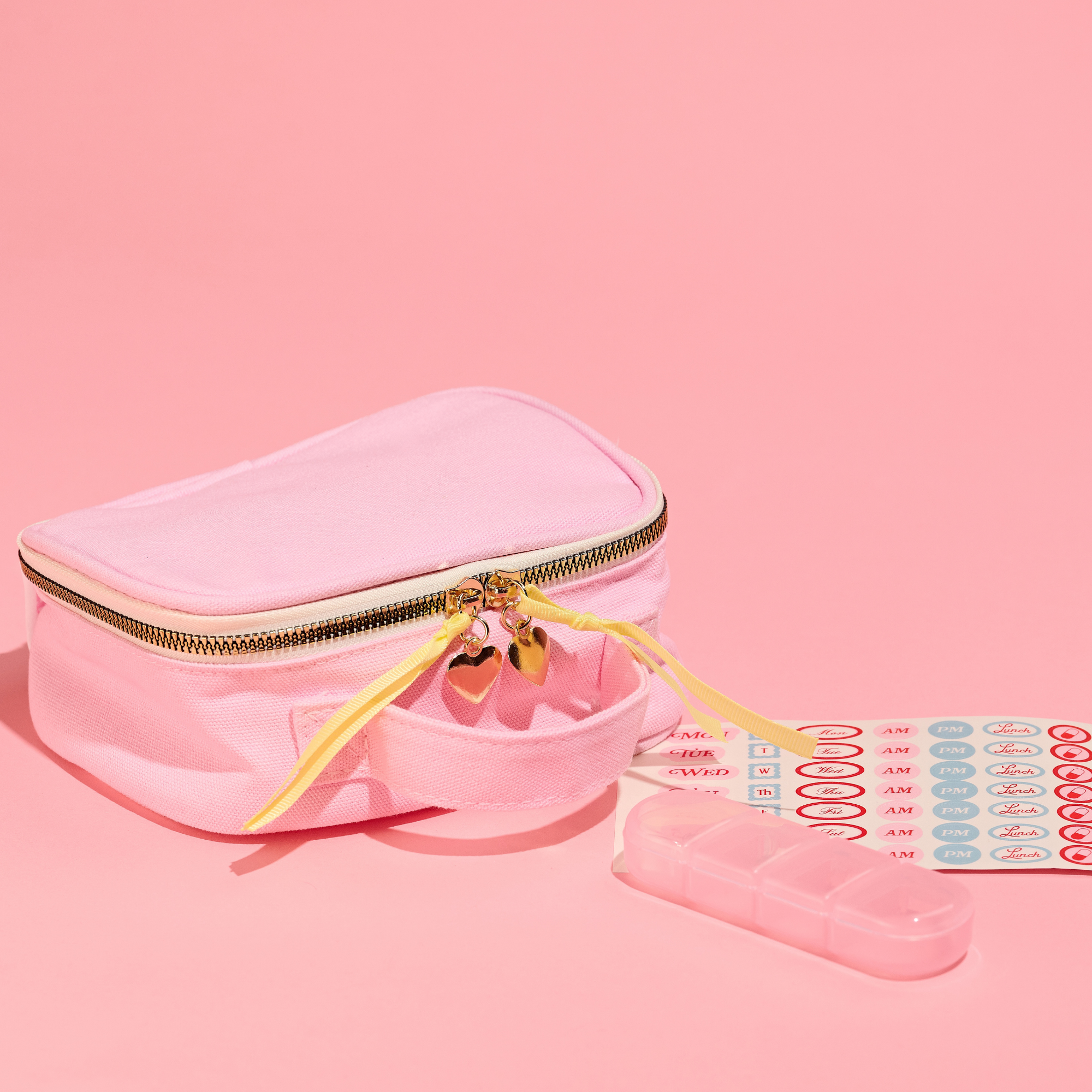 Take Care Tote Strawberry Milk — Weekly Pill Organizer