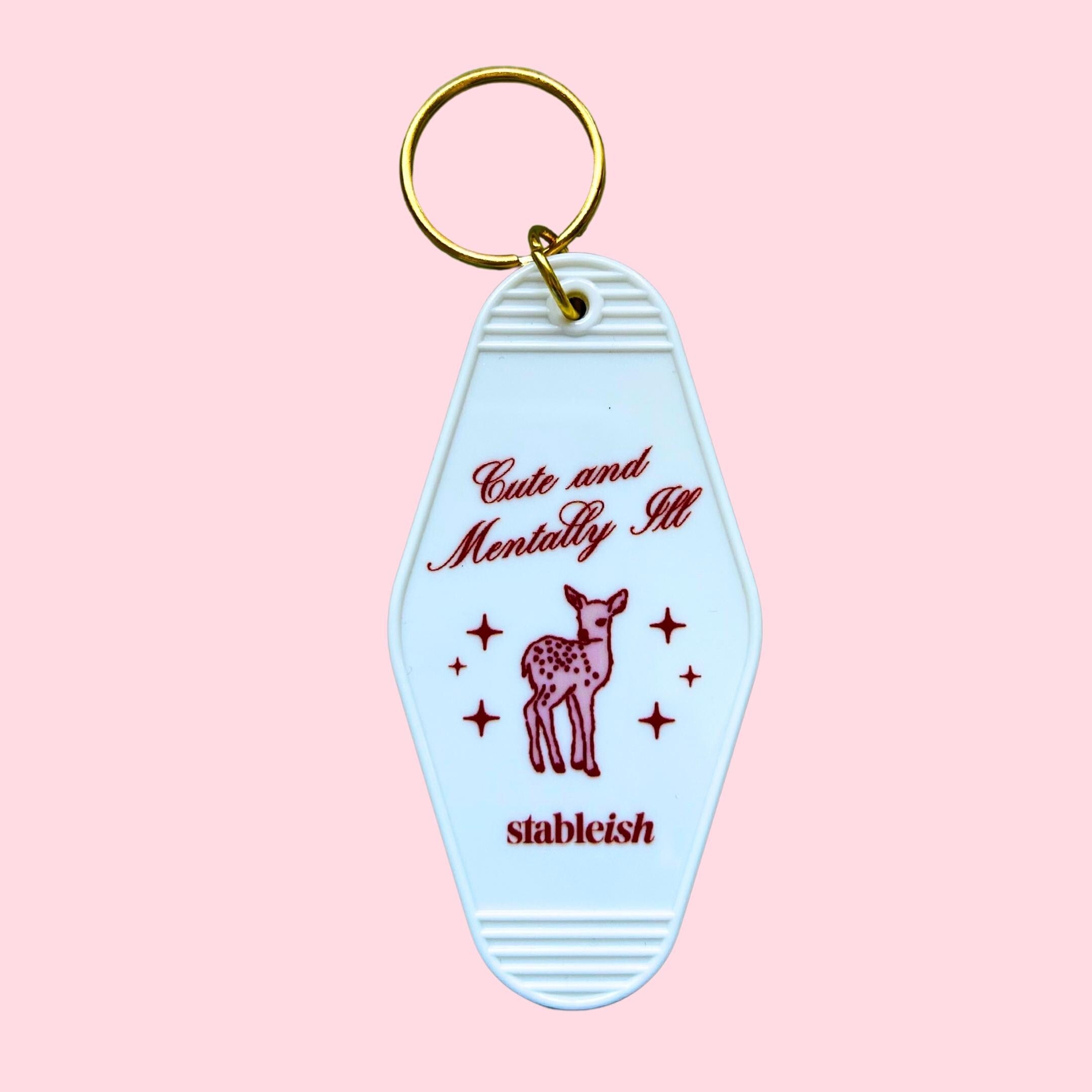 Mentally Ill and Cute Hotel Keychain  – Fun Bag Charm for the Mental Health Girlies