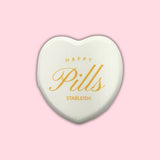 Happy Pills Mini Pill Case | White Heart Travel Pill Organizer