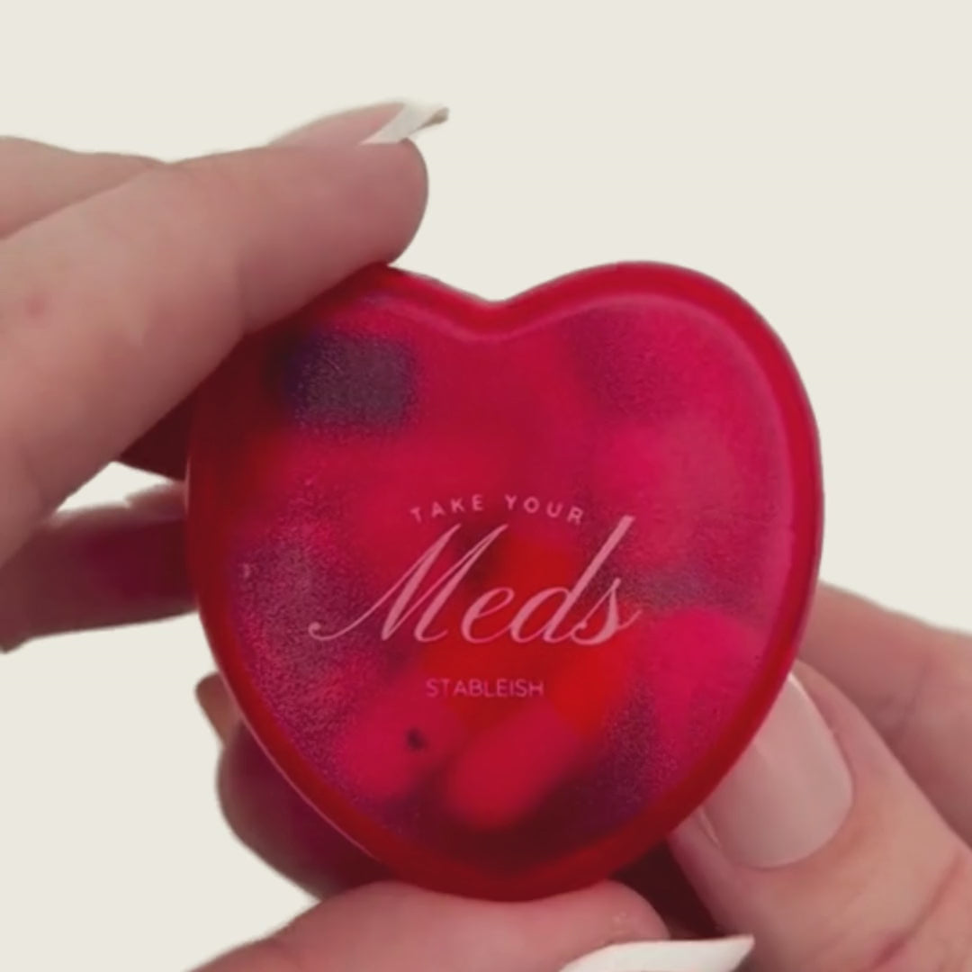 Take Your Meds Mini Pill Case ❤️ | Red Travel Pill Organizer