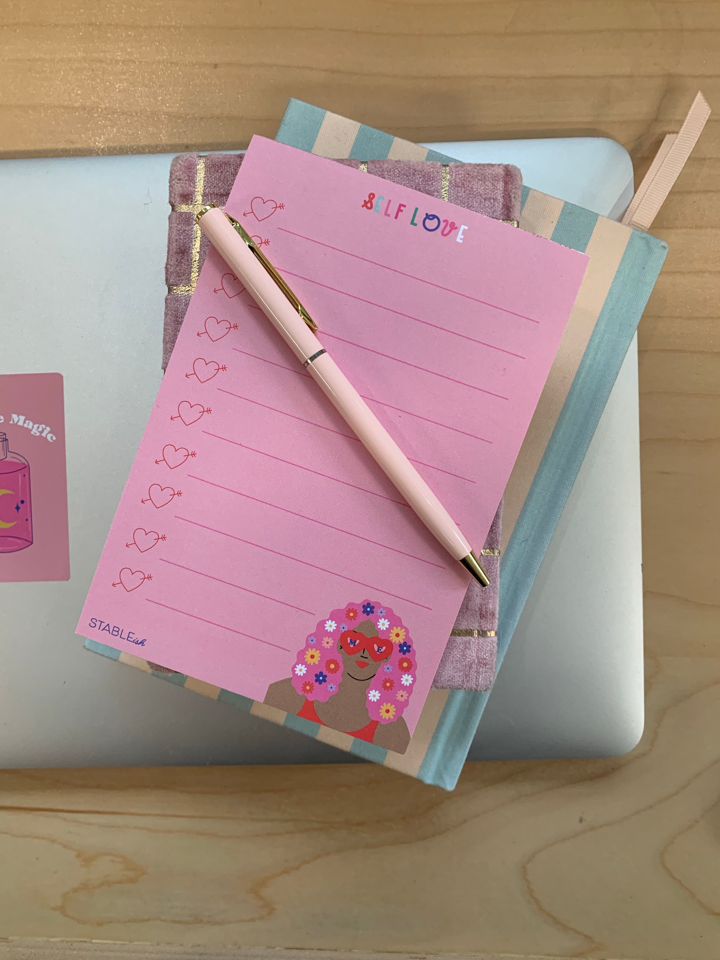 Self Care To Do Pink Notepad
